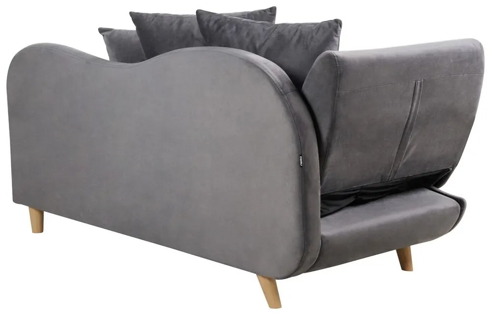 Chaise-longue à esquerda com arrumação em veludo cinzento escuro MERI II Beliani