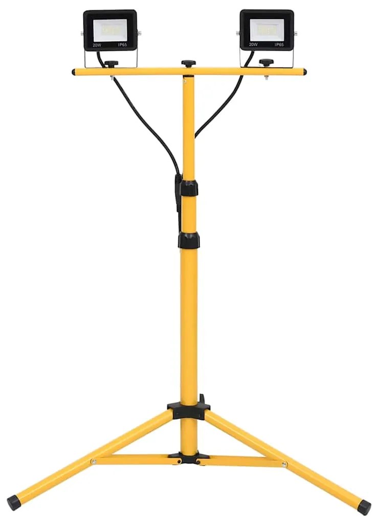 Projetor c/ iluminação LED e tripé 2x20 W branco frio
