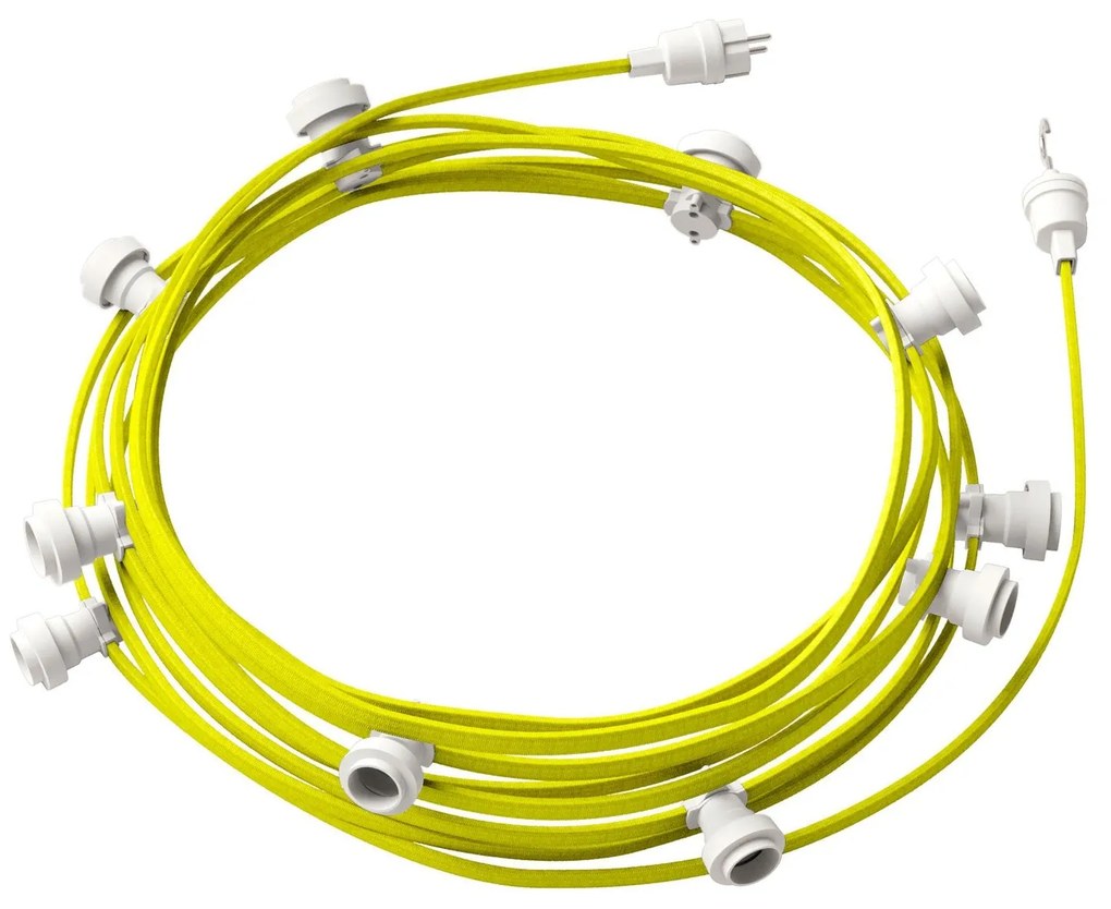 Ready-to-use 12,5m Lumet String Light with Kit with 10 white Lamp Holders Hook and Plug
