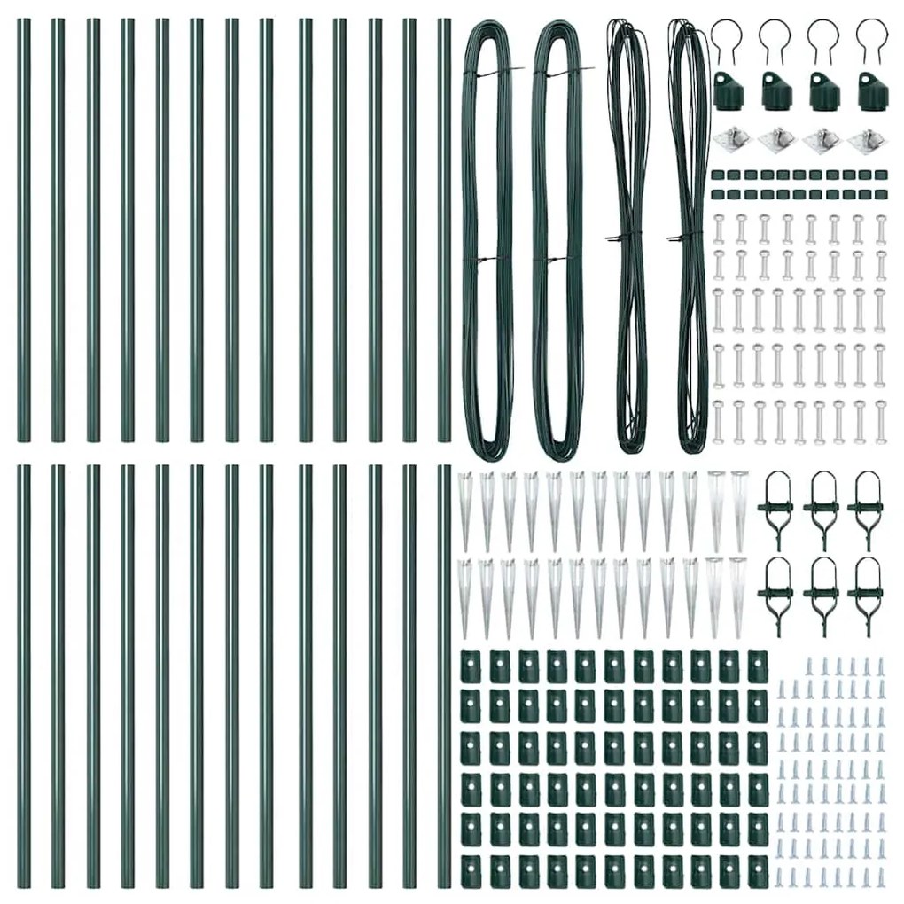 Postes de Cerca com Espeto - 26 peças Ø32 mm 60 cm em Aço Galvanizado