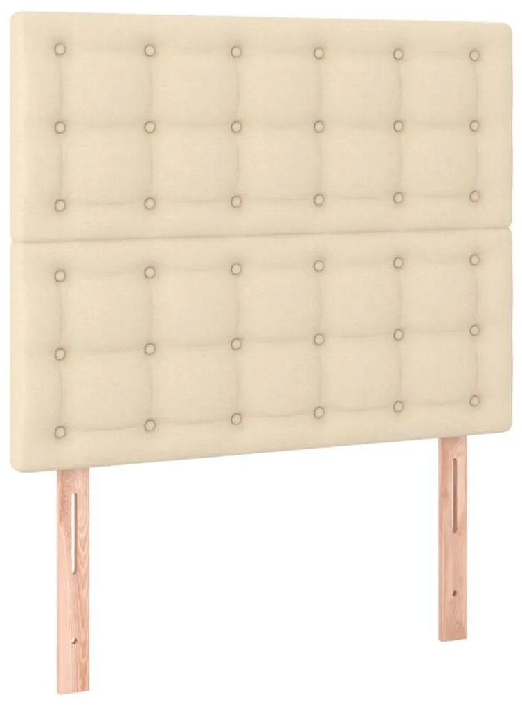 Cabeceira de cama c/ LED tecido 90x5x118/128cm crème