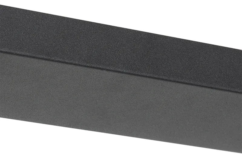 Candeeiro de suspensão Art Deco preto com vidro dourado oblongo 3 luzes - Pallon