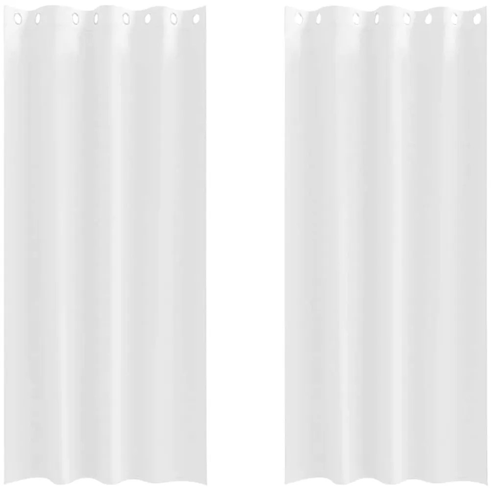 Cortinas com cortinas 2 pcs Branco Puro 245 x 140 cm Poliéster