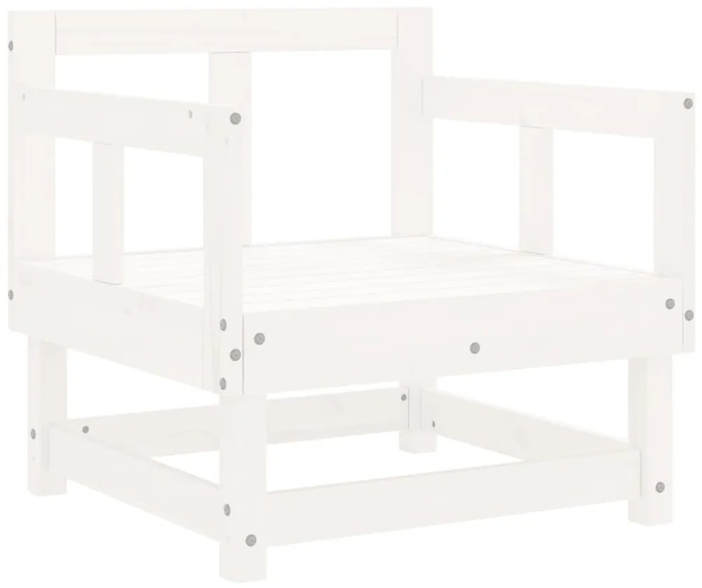 7 pcs conjunto lounge de jardim pinho maciço branco
