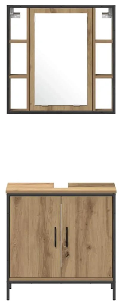 Conjunto de Móveis para Banheiro 4 Peças Carvalho Artesanal Derivados