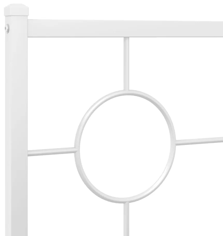 Estrutura de cama com cabeceira e pés 100x190 cm metal branco