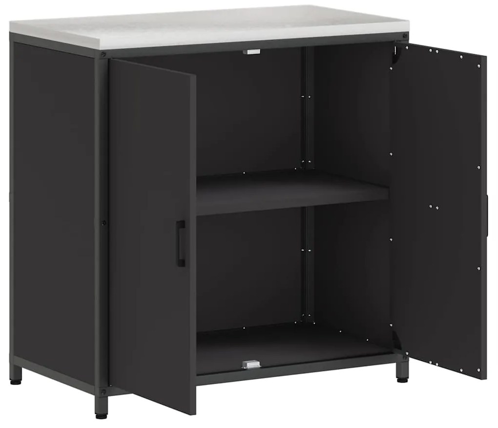 Armário de Armazenamento para Cozinha Preto 60 x 50 x 92 cm Aço