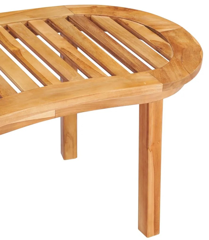 5 pcs conj. lounge de jardim formato banana teca maciça