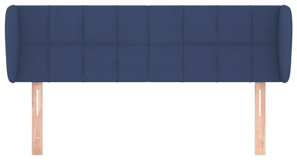 Cabeceira de cama c/ abas tecido 147x23x78/88 cm azul