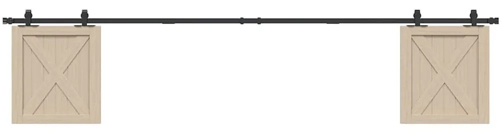 vidaXL Kit para armário deslizante aço carbono 244 cm