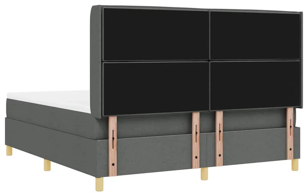 Cama Box Spring com Colchão Cinza Escuro 180x200 cm - Tecido