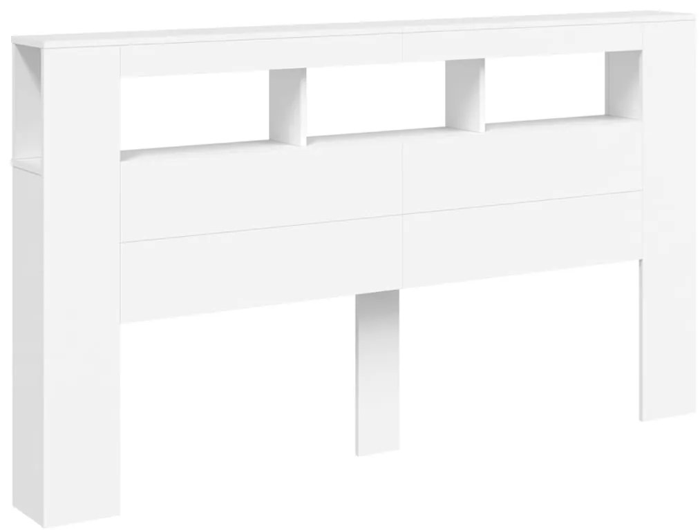Cabeceira cama c/ LEDs 180x18,5x103,5 cm deriv. madeira branco