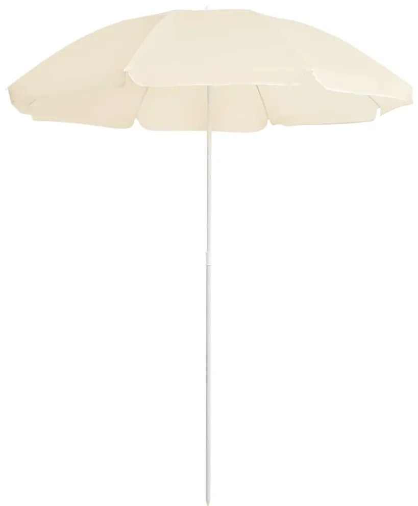 vidaXL Guarda-sol de jardim com poste de aço 180 cm cor areia