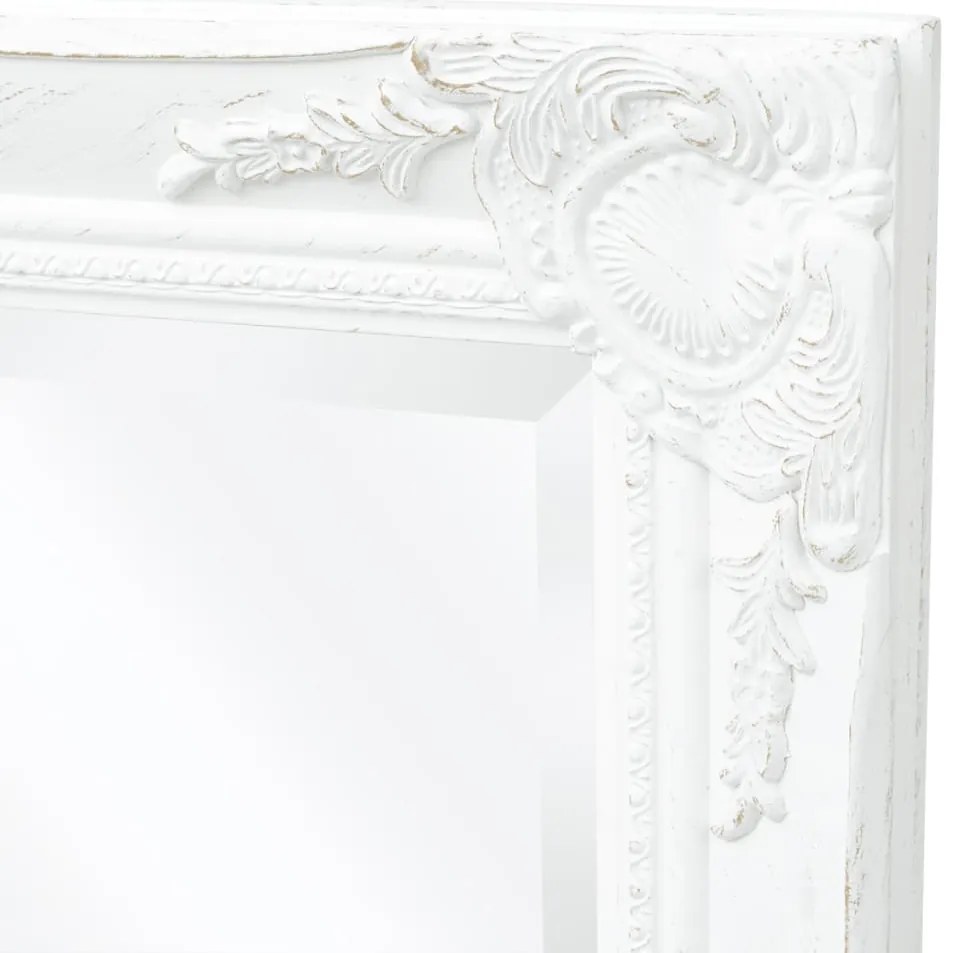 Espelho de parede, estilo barroco, 100x50 cm, branco