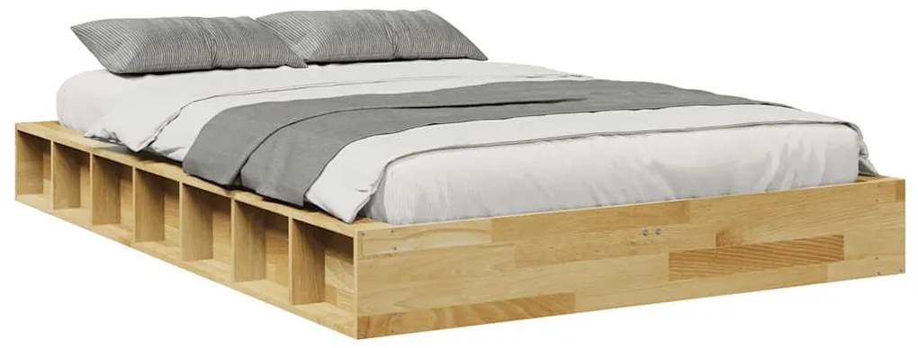 Estrutura de cama sem colchão 120x200 cm madeira de carvalho
