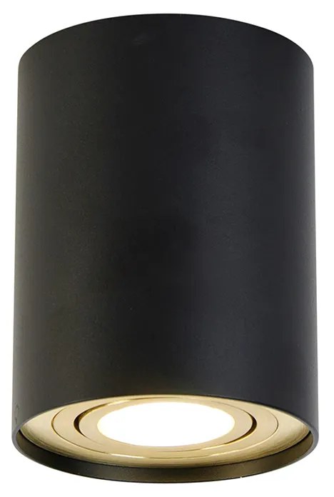 LED Foco de teto inteligente preto com dourado incl. Wifi GU10 - Rondoo Up Moderno