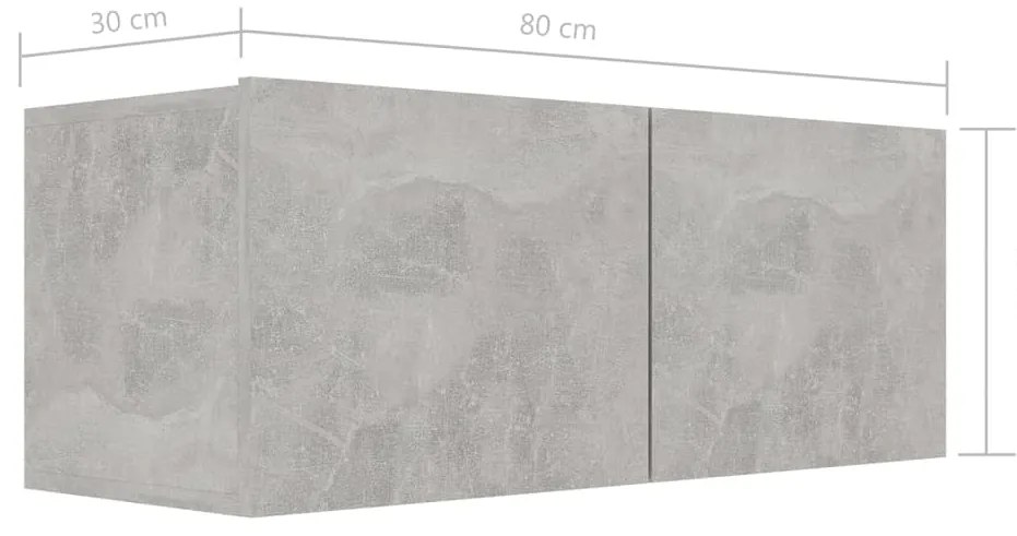4 pcs conjunto de móveis de TV derivados madeira cinza cimento