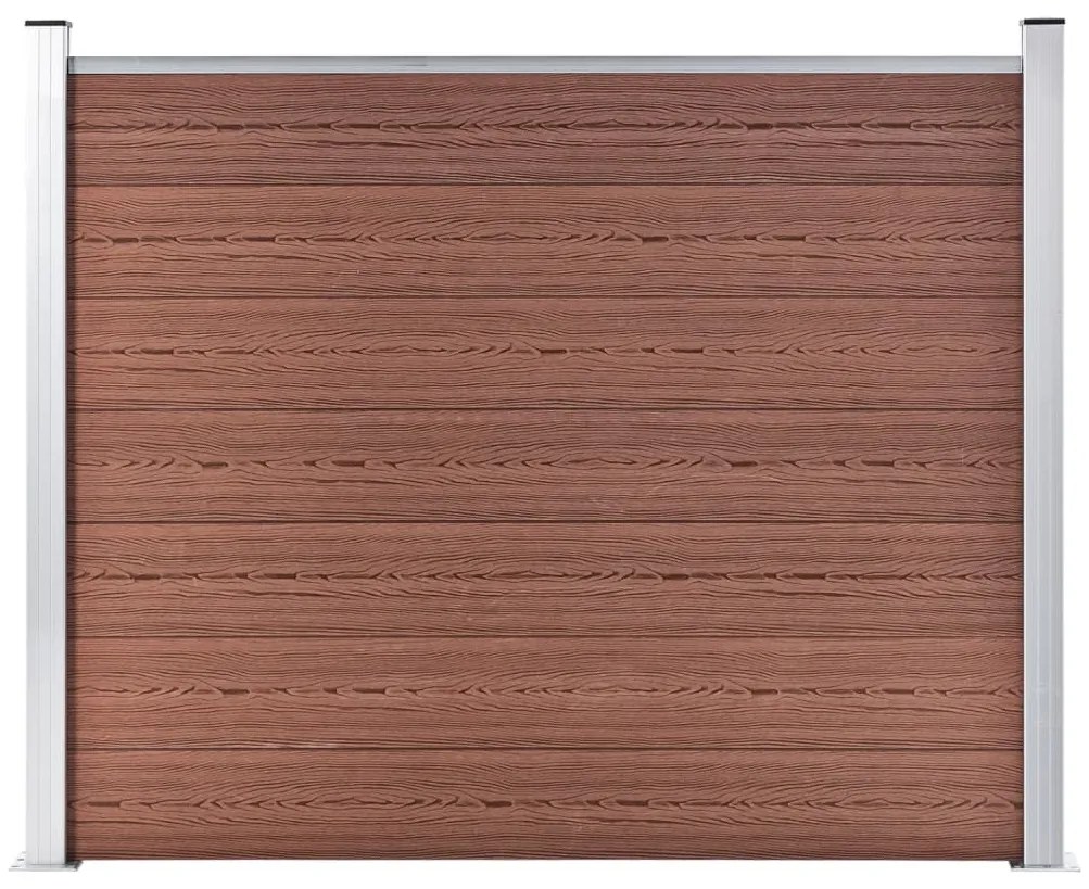 Painel de cerca 180x146 cm WPC castanho