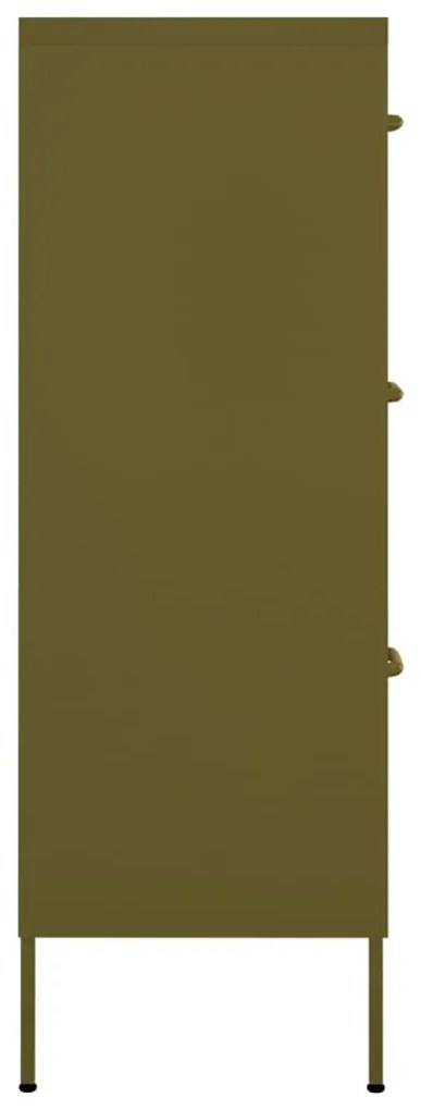 Armário com gavetas aço 80x35x101,5 cm verde-azeitona