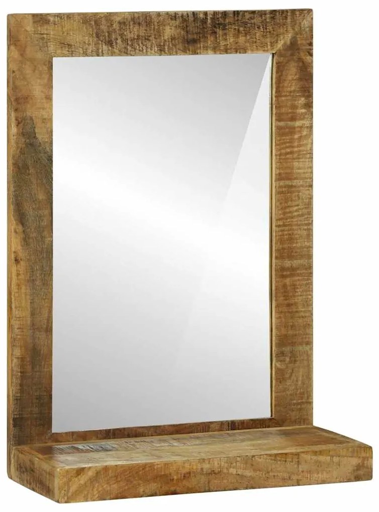 vidaXL Espelho de banheiro Retangular Castanho Madeira de manga maciça