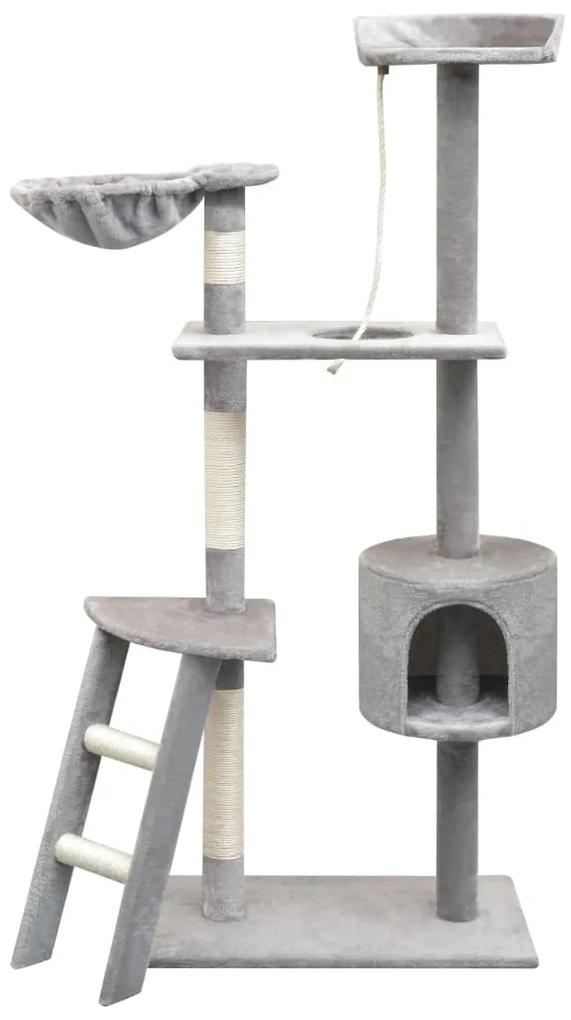 170485 vidaXL Árvore para gatos c/ postes arranhadores sisal 150 cm cinzento