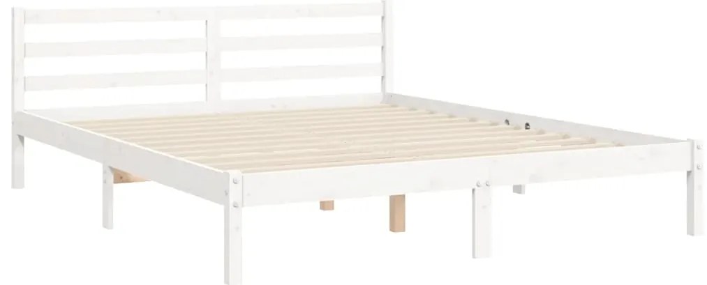 Estrutura de cama com cabeceira 160x200 cm madeira maciça