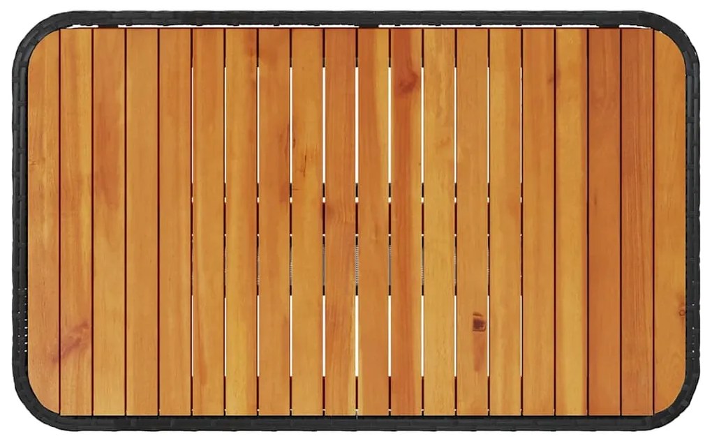 Conjunto de Jantar para Jardim de 3 Peças com Almofadas Preto Rattan P