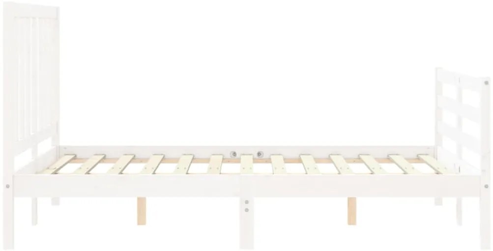 Cama sem colchão 140x190 cm madeira de pinho maciça branco