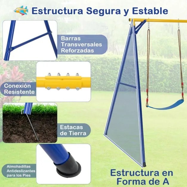 Conjunto de baloiço 4 em 1 com cesto de basquetebol Cinto ajustável Escada de escalada Disco de corda de escalada Carga 300 kg Amarelo