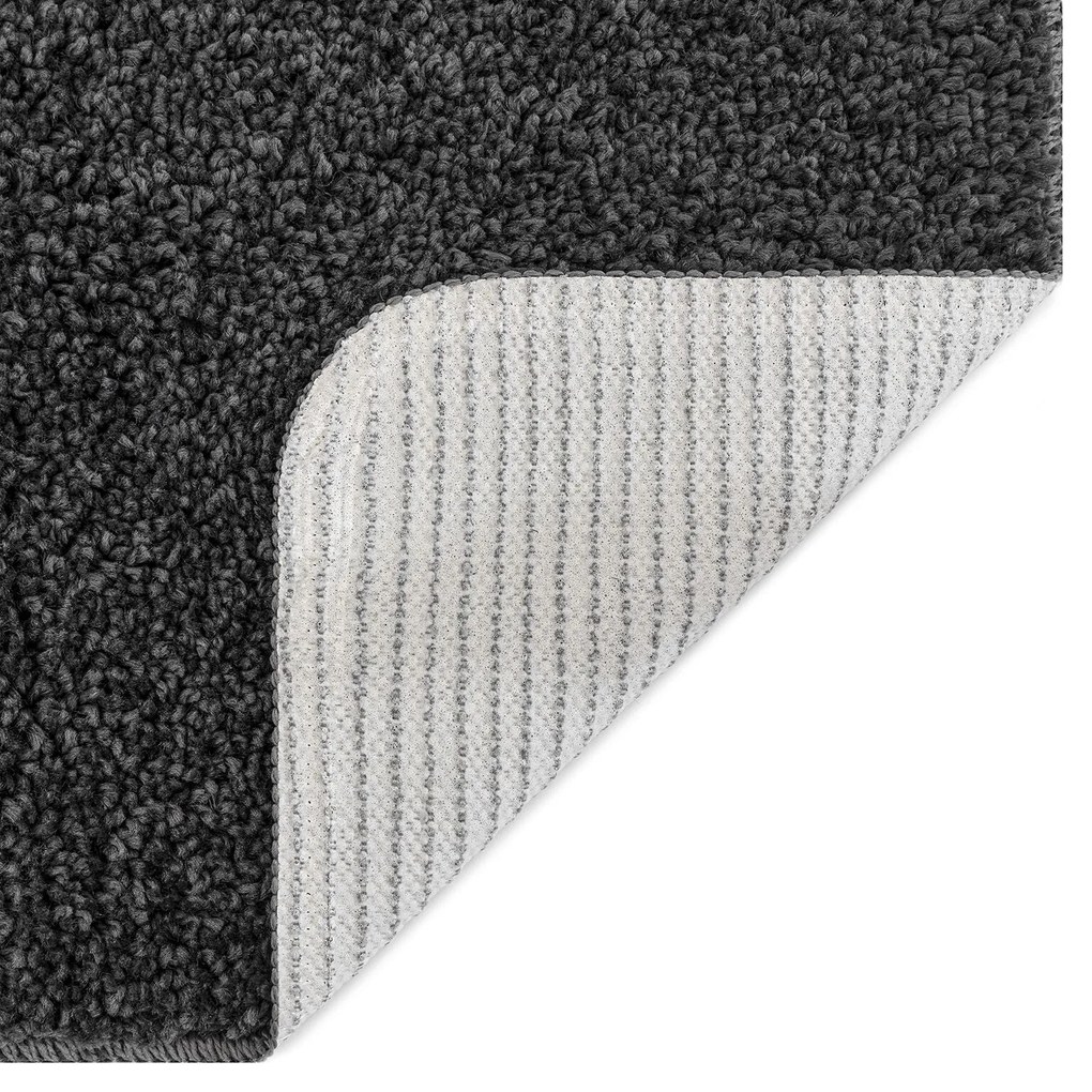 Tapete Shaggy vidaXL com Base de Látex Cinza Escuro 240x340 cm