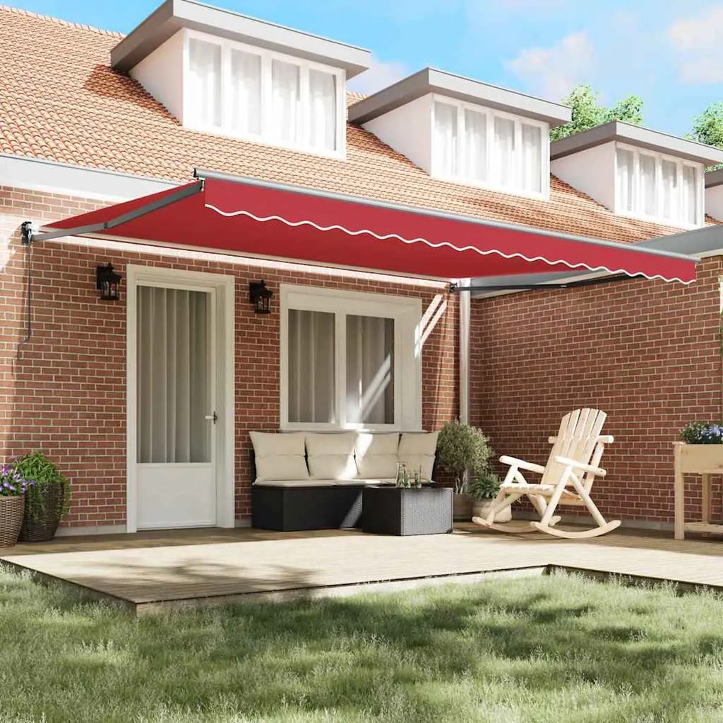 Toldo Retrátil Manual Vermelho 450 x 300 cm