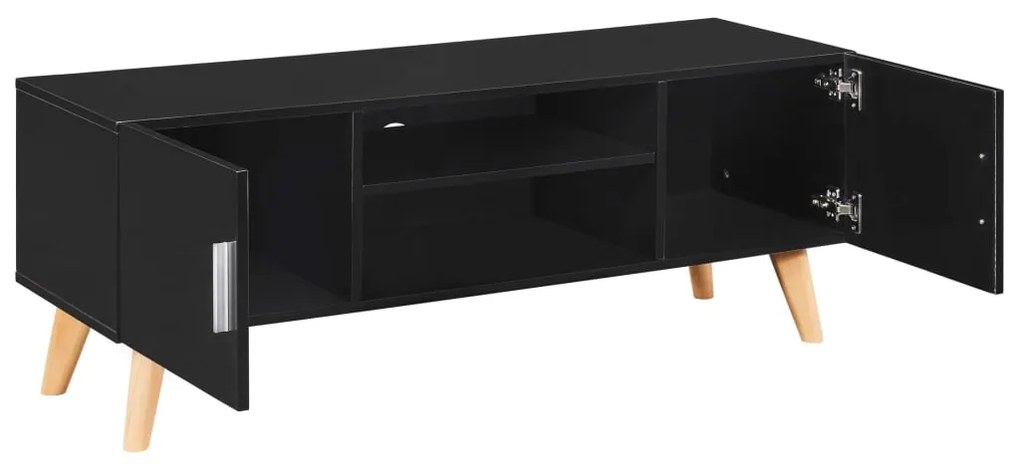 Móvel de TV Tork de 120 cm - Preto Brilhante - Design Nórdico