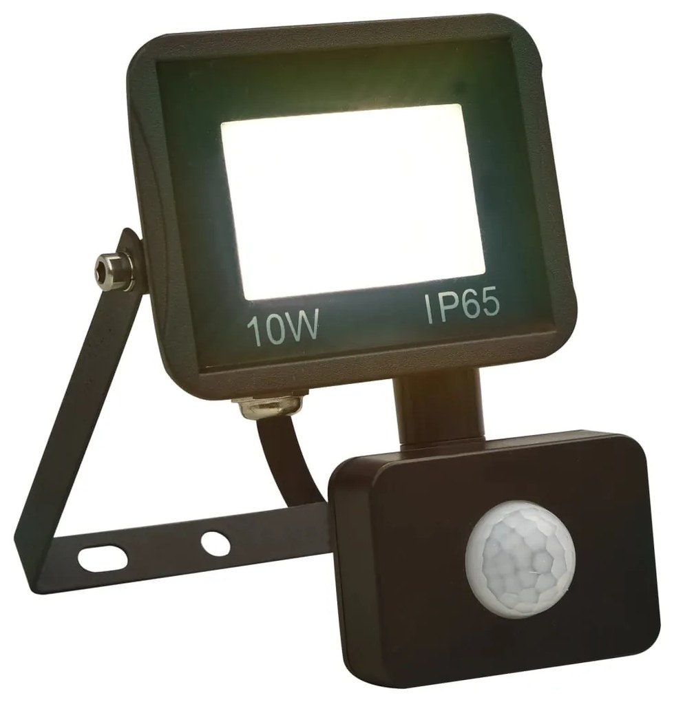 vidaXL Projetor c/ iluminação LED e sensor 10 W branco frio