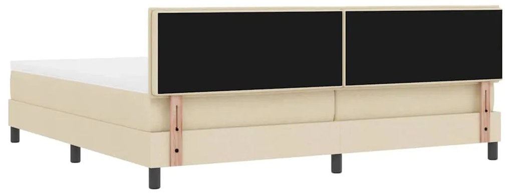 Cama Box Bege Tecido 200 x 200 cm Colchão de Cama Retangular