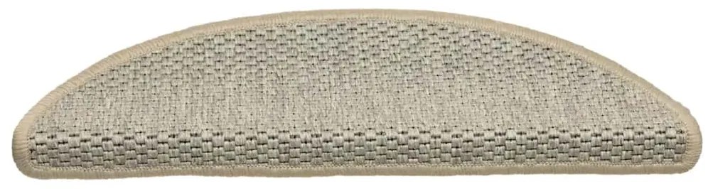 Tapetes escada adesivos aspeto sisal 15 pcs verde-claro