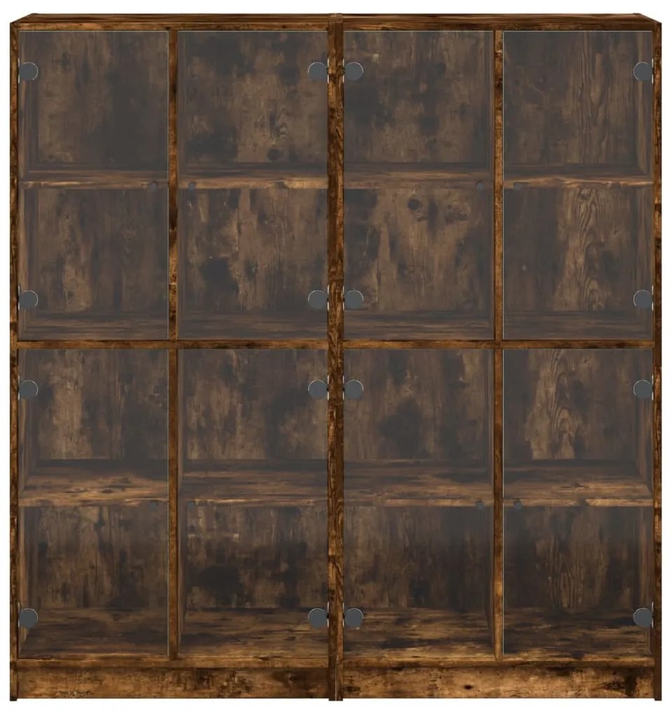Estante c/ portas 136x37x142 cm deriv. madeira carvalho fumado