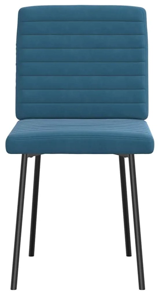 Cadeiras de jantar 2 pcs veludo azul