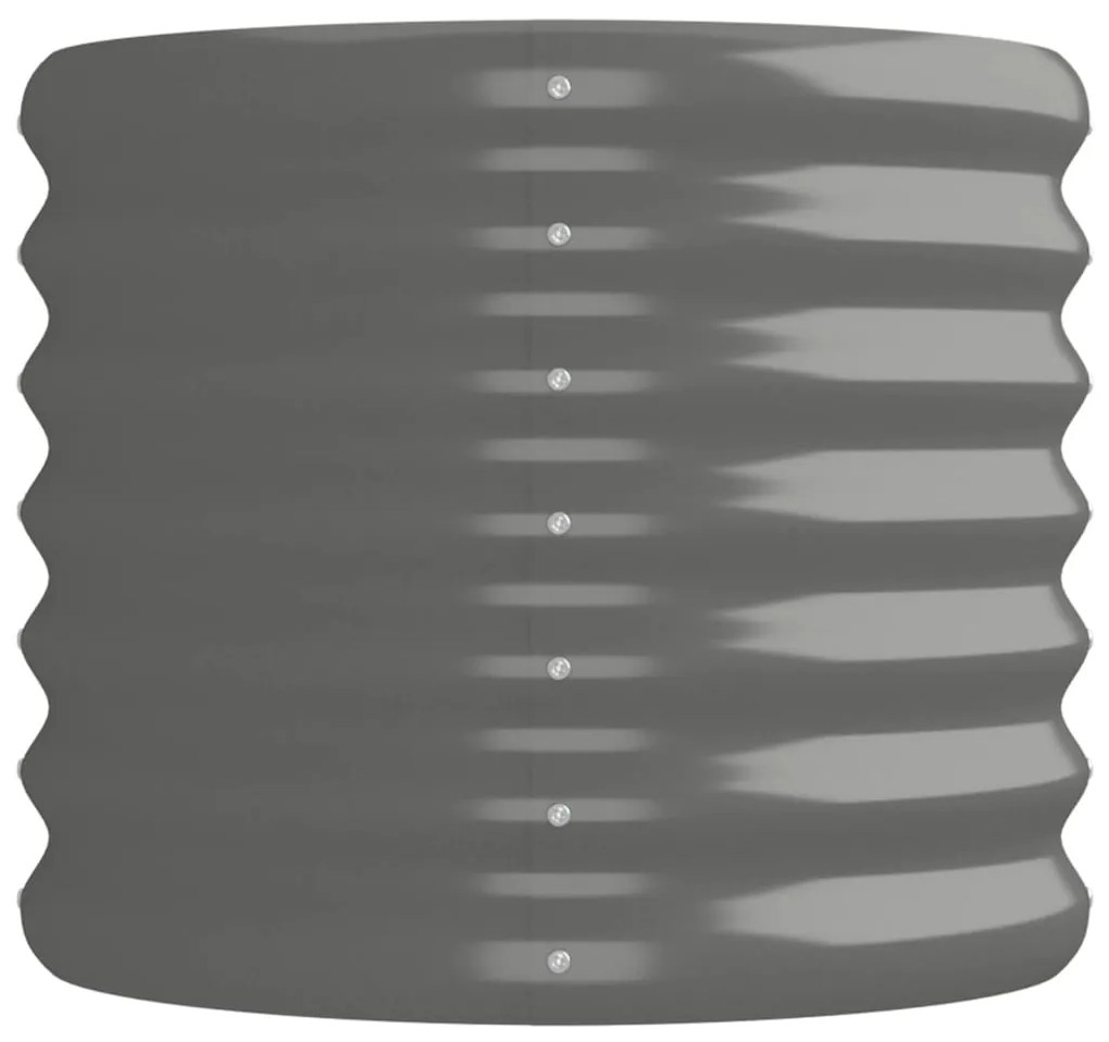 Canteiro elevado jardim 152x40x36cm aço revestido a pó cinzento