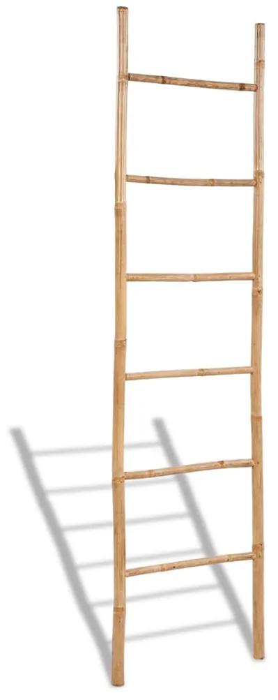 41496 vidaXL Escada para Toalhas de Bambu com 6 Degraus