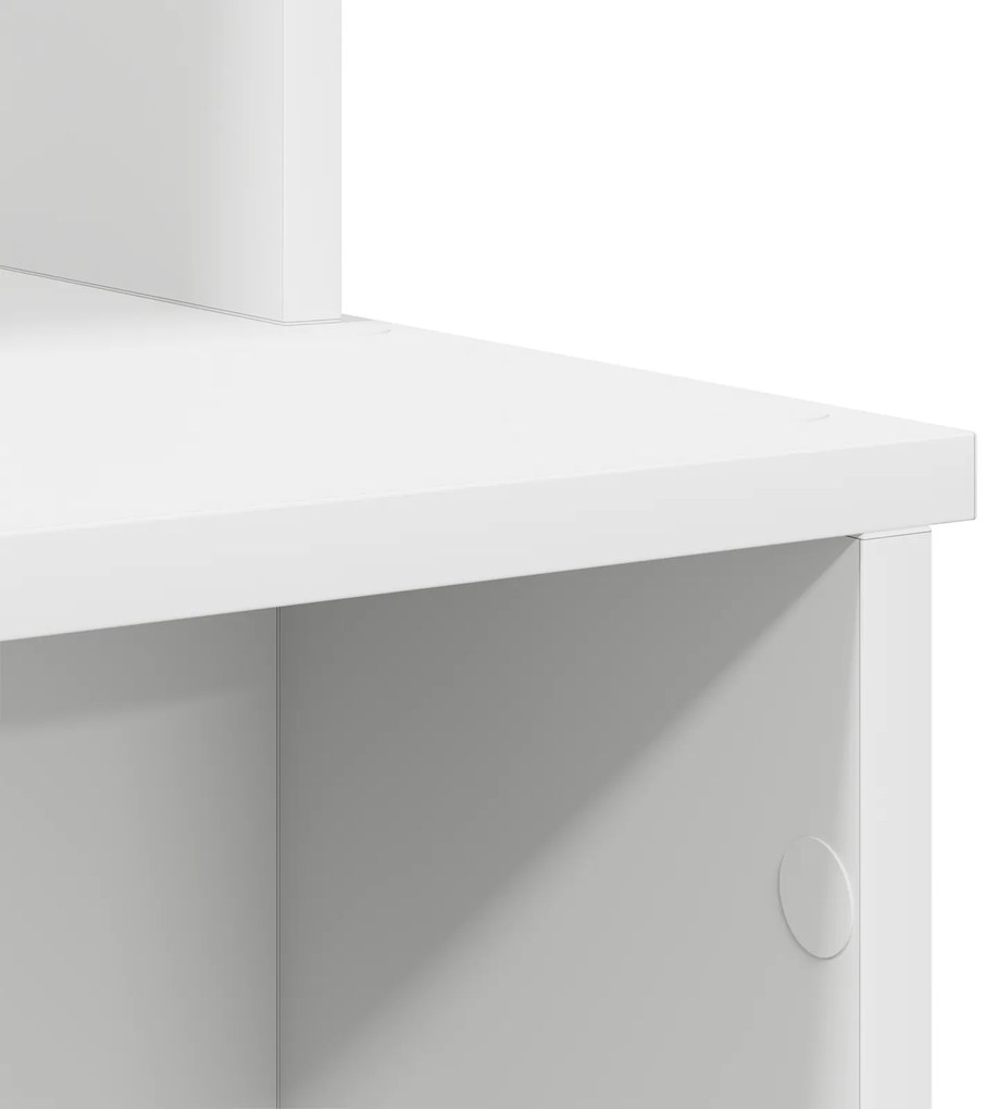 Mesa com Armazenamento Branca 120.5x44x88.5 cm Madeira Reconstituída