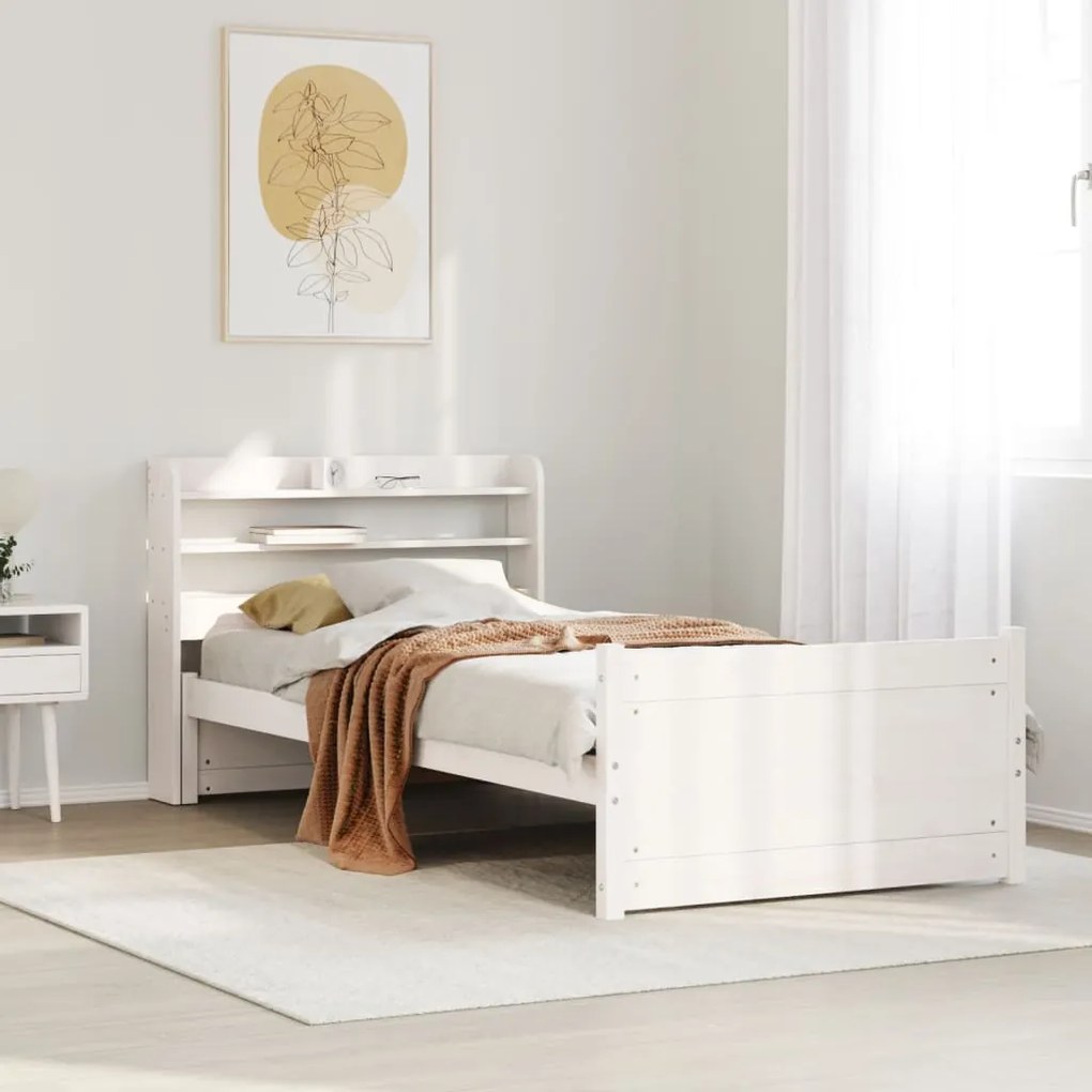 vidaXL Estrutura cama c/ cabeceira sem colchão 90x190 cm branco