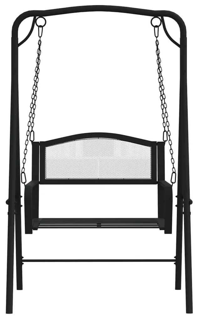 Banco de baloiçar 124 cm em aço preto