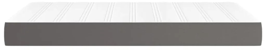 Colchão de molas ensacadas 120x200x20 cm couro artificial cinza