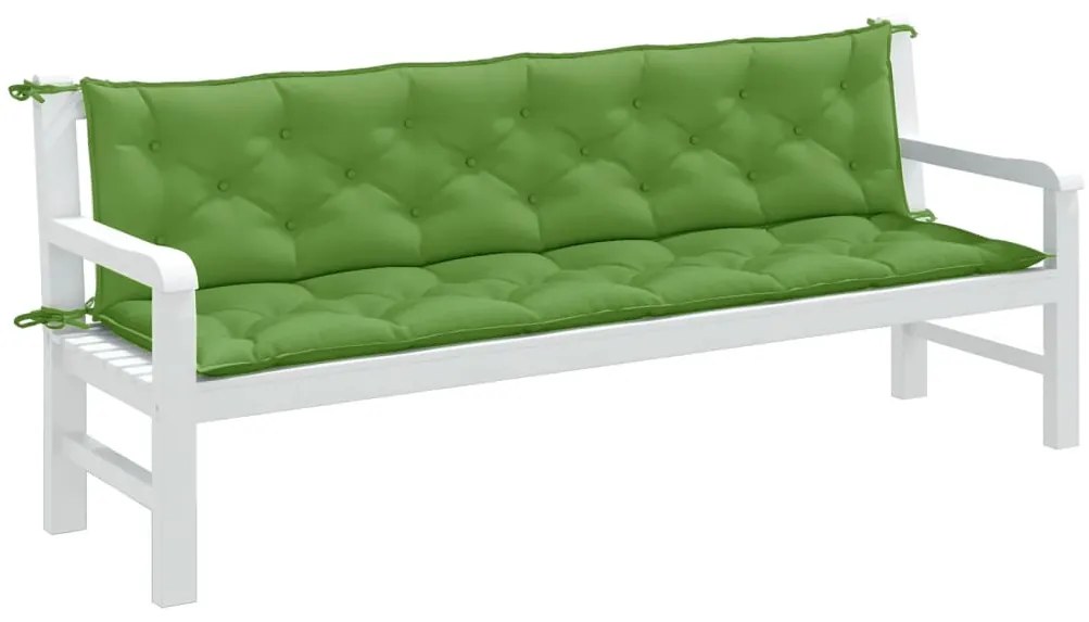 vidaXL Almofadões banco jardim 2pcs 200x50x7 cm mesclado tecido verde