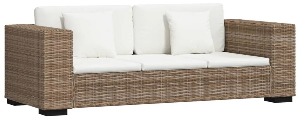 Conjunto sofás de 2 + 3 lugares, vime genuíno