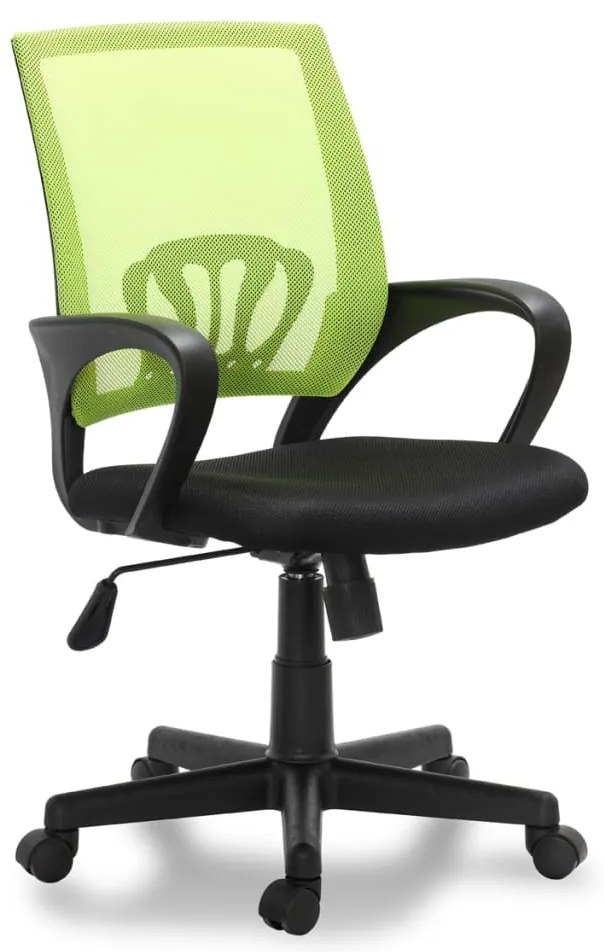 Cadeira de escritório de plástico com 5 rodas verde
