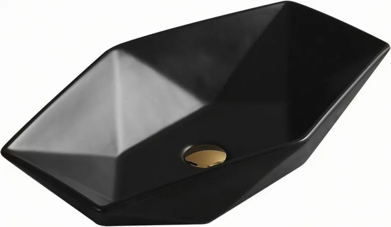 Mexen Elena lavatório de bancada 63 x 41 cm, preto mate - 21476385