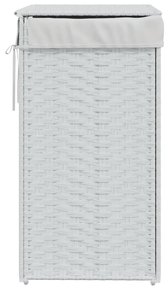 Cesto para roupa suja com tampa 46x33x60 cm vime PE branco