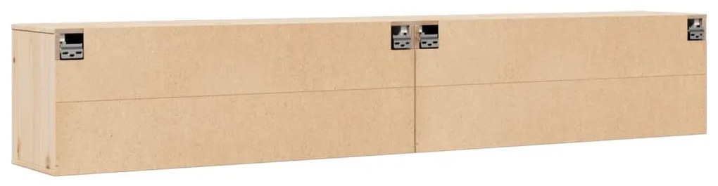 Armários de parede 2 pcs 100x30x35 cm pinho maciço cinza