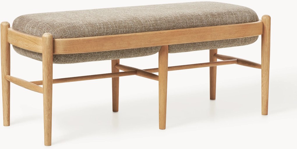 Banco estofado em madeira de carvalho Imara